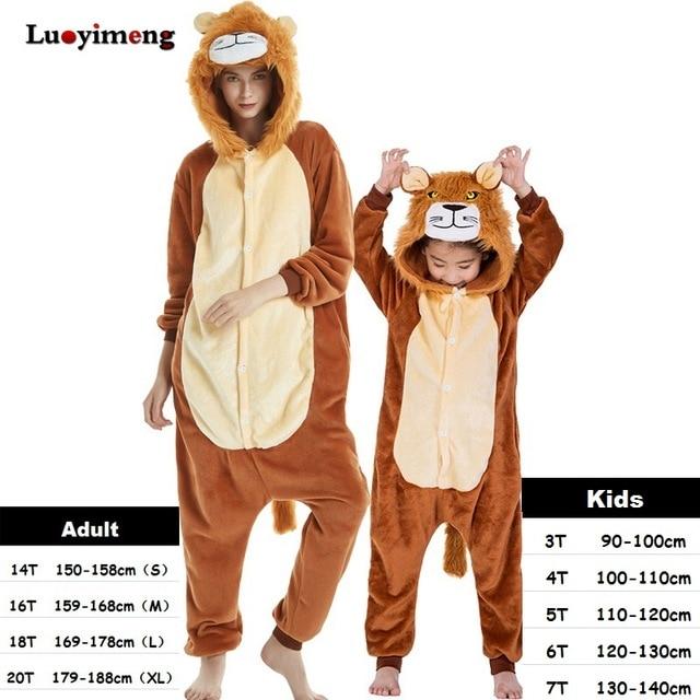 Boys Girls Kigurumi Pajama Sets Panda Unicorn Pajamas For Women Pijimas Onesie Adults Animal Sleepwear Winter Warm Pyjamas Kids