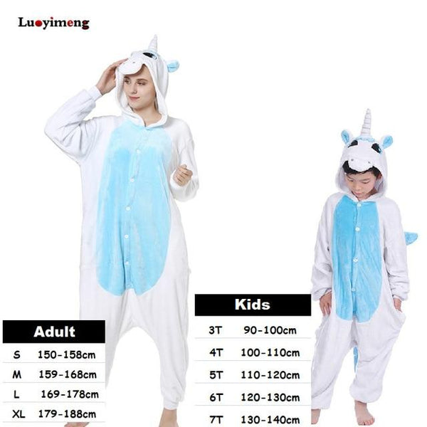 Boys Girls Kigurumi Pajama Sets Panda Unicorn Pajamas For Women Pijimas Onesie Adults Animal Sleepwear Winter Warm Pyjamas Kids