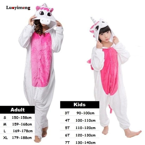 Boys Girls Kigurumi Pajama Sets Panda Unicorn Pajamas For Women Pijimas Onesie Adults Animal Sleepwear Winter Warm Pyjamas Kids