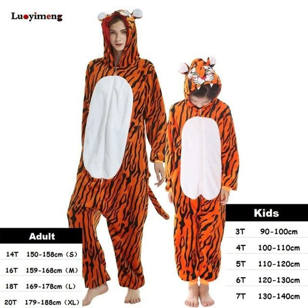 Boys Girls Kigurumi Pajama Sets Panda Unicorn Pajamas For Women Pijimas Onesie Adults Animal Sleepwear Winter Warm Pyjamas Kids