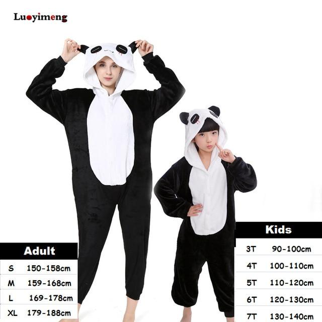 Boys Girls Kigurumi Pajama Sets Panda Unicorn Pajamas For Women Pijimas Onesie Adults Animal Sleepwear Winter Warm Pyjamas Kids