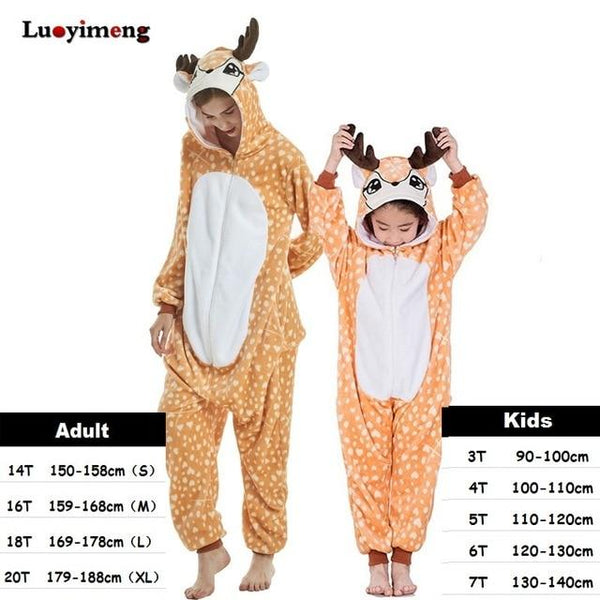 Boys Girls Kigurumi Pajama Sets Panda Unicorn Pajamas For Women Pijimas Onesie Adults Animal Sleepwear Winter Warm Pyjamas Kids