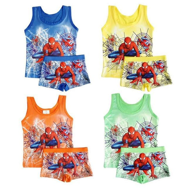 Summer 2019 Kids Girls Pajamas Sets Anna Elsa Pyjamas Baby Girl Boys Vest Pant Set Casual Sleepwear Children Spiderman Homewear
