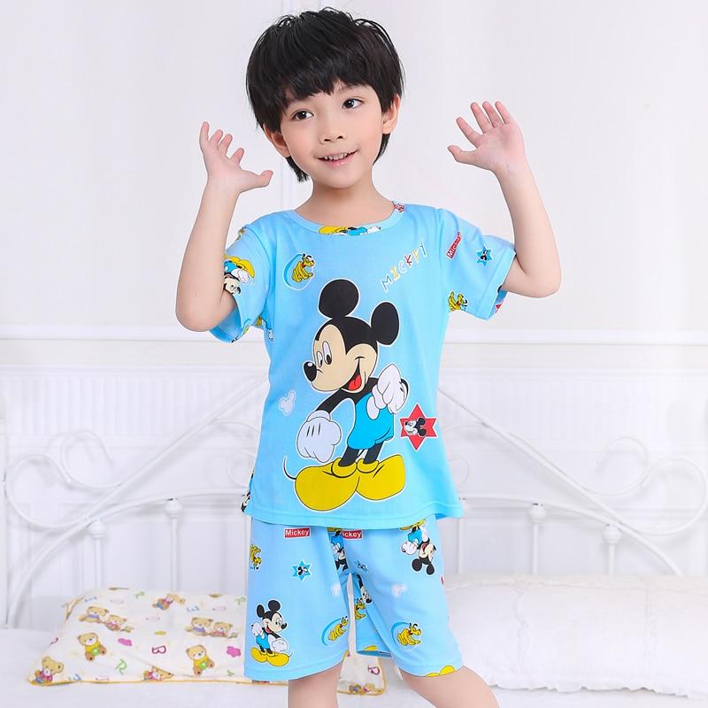 Children Short Sleeve Pajamas 2019 Summer Boy Girl Sleepwear Cartoon Baby Nightwear Child Gift Kids Lovely Pyjamas Set