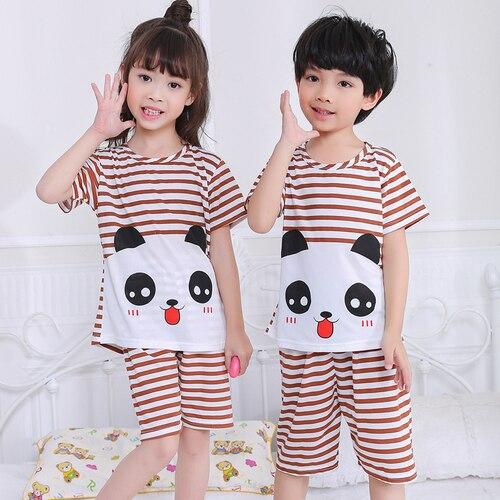 Children Short Sleeve Pajamas 2019 Summer Boy Girl Sleepwear Cartoon Baby Nightwear Child Gift Kids Lovely Pyjamas Set