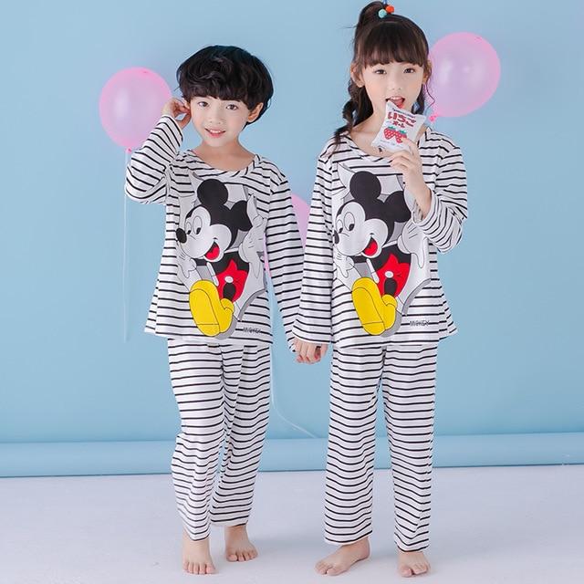 Children Pajamas Autumn Winter Long Sleeve Cartoon Kids Catamite Girl sleepwear Suit Lovely Children's Pyjamas Boy Home Clothes
