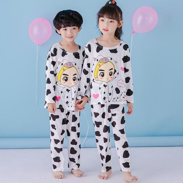 Children Pajamas Autumn Winter Long Sleeve Cartoon Kids Catamite Girl sleepwear Suit Lovely Children's Pyjamas Boy Home Clothes