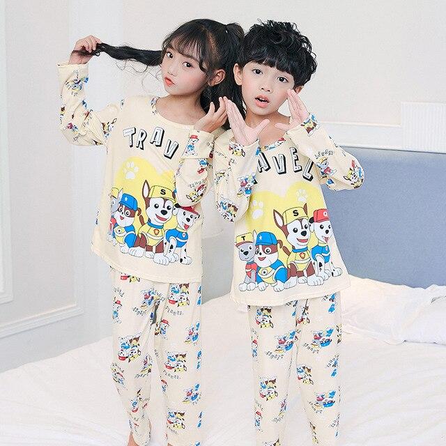 Children Pajamas Autumn Winter Long Sleeve Cartoon Kids Catamite Girl sleepwear Suit Lovely Children's Pyjamas Boy Home Clothes