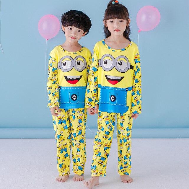 Children Pajamas Autumn Winter Long Sleeve Cartoon Kids Catamite Girl sleepwear Suit Lovely Children's Pyjamas Boy Home Clothes