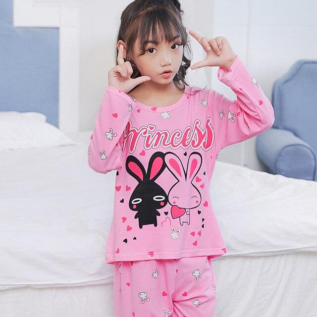 Children Pajamas Autumn Winter Long Sleeve Cartoon Kids Catamite Girl sleepwear Suit Lovely Children's Pyjamas Boy Home Clothes
