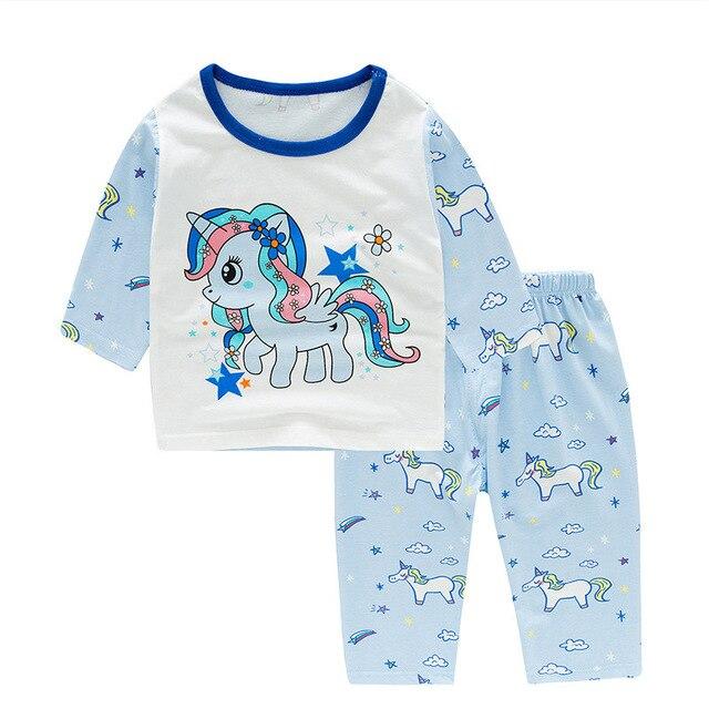 SAILEROAD Baby Girls  Pyjamas Children Cartoon Cute Lovely Girl Pajamas Set pijama infantil Kids Unicorn Pyjamas Sleepwear Suits
