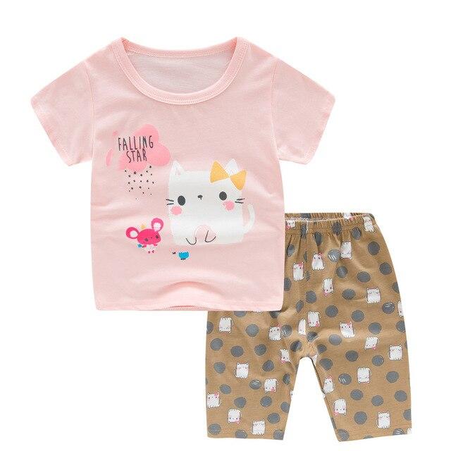 SAILEROAD Baby Girls  Pyjamas Children Cartoon Cute Lovely Girl Pajamas Set pijama infantil Kids Unicorn Pyjamas Sleepwear Suits