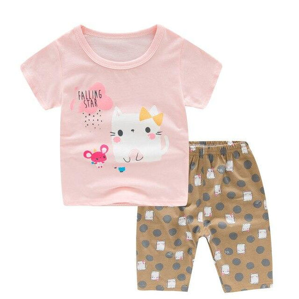 SAILEROAD Baby Girls  Pyjamas Children Cartoon Cute Lovely Girl Pajamas Set pijama infantil Kids Unicorn Pyjamas Sleepwear Suits