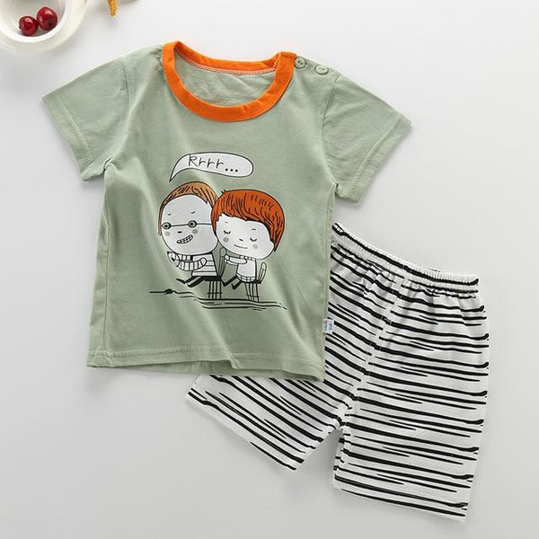 pyjamas kids cotton toddler cartoon summer children pajamas sets for baby girls boys short sleeve sleepwear pyjama enfant garcon