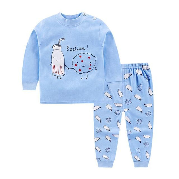 1 set lovely pajamas set for girls children's sleepwear set with long pants Kids clothing set in summer