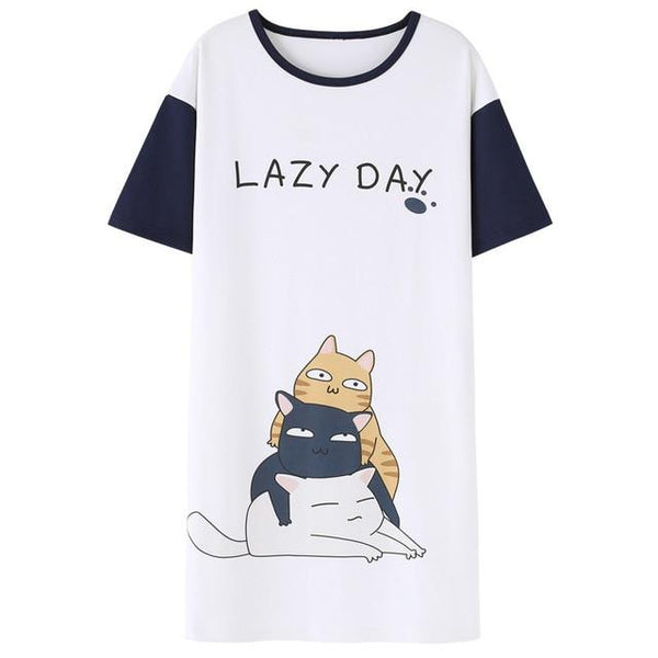 100% Cotton Women Sleepshirts Nightgowns Cartoon Night Dress Fashion Girls Nighty Sleepwear Ladies Nightwear Summer Homewear