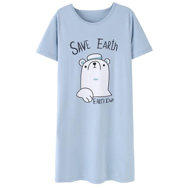 100% Cotton Women Sleepshirts Nightgowns Cartoon Night Dress Fashion Girls Nighty Sleepwear Ladies Nightwear Summer Homewear