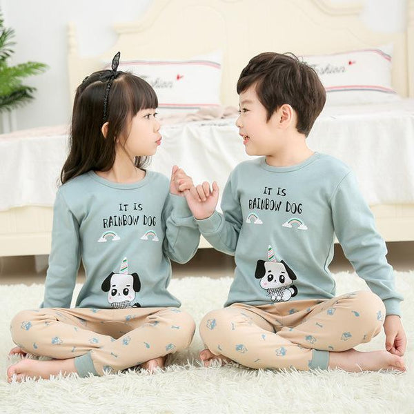 Autumn Children Clothes Kids Clothing Set Boys Pajamas Sets Totoro Unicorn Nightwear Cotton Pajamas Girls Sleepwear Baby Pyjamas