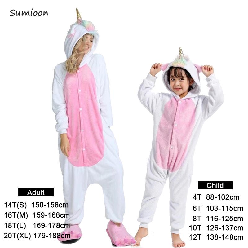 Boys Girls Pajamas Sets Kigurumi Unicorn Pajamas For Women Men Onesie Adults Animal Panda Stitch Sleepwear Cosplay Pyjamas Kids