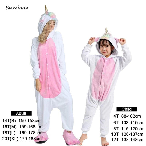 Boys Girls Pajamas Sets Kigurumi Unicorn Pajamas For Women Men Onesie Adults Animal Panda Stitch Sleepwear Cosplay Pyjamas Kids