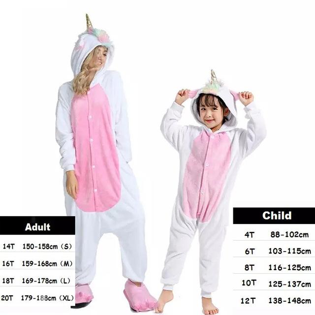 Boys Girls Pajamas Sets Kigurumi Unicorn Pajamas For Women Men Onesie Adults Animal Panda Stitch Sleepwear Cosplay Pyjamas Kids