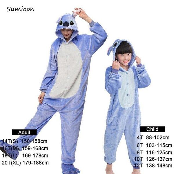 Boys Girls Pajamas Sets Kigurumi Unicorn Pajamas For Women Men Onesie Adults Animal Panda Stitch Sleepwear Cosplay Pyjamas Kids