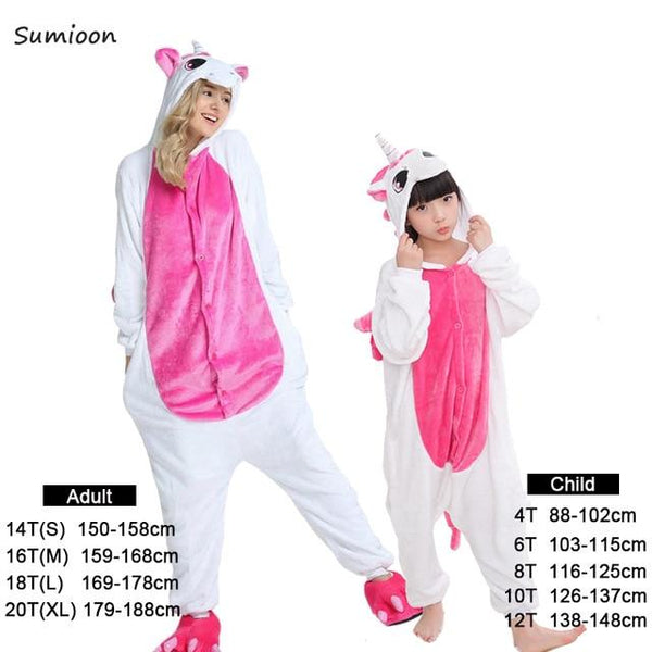 Boys Girls Pajamas Sets Kigurumi Unicorn Pajamas For Women Men Onesie Adults Animal Panda Stitch Sleepwear Cosplay Pyjamas Kids