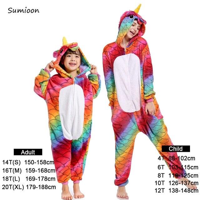 Boys Girls Pajamas Sets Kigurumi Unicorn Pajamas For Women Men Onesie Adults Animal Panda Stitch Sleepwear Cosplay Pyjamas Kids