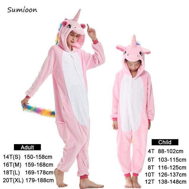 Boys Girls Pajamas Sets Kigurumi Unicorn Pajamas For Women Men Onesie Adults Animal Panda Stitch Sleepwear Cosplay Pyjamas Kids