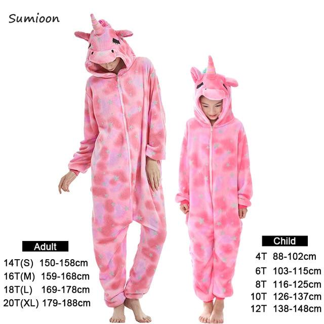 Boys Girls Pajamas Sets Kigurumi Unicorn Pajamas For Women Men Onesie Adults Animal Panda Stitch Sleepwear Cosplay Pyjamas Kids
