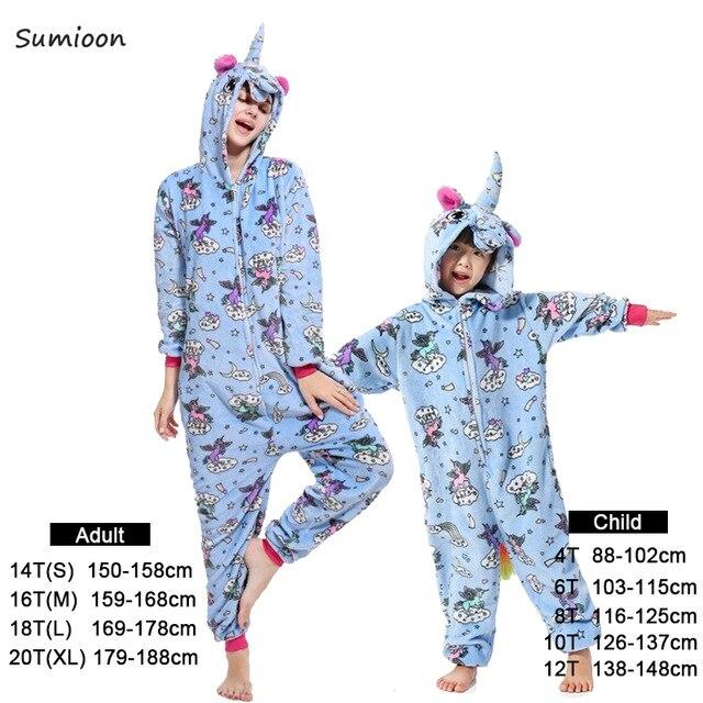 Boys Girls Pajamas Sets Kigurumi Unicorn Pajamas For Women Men Onesie Adults Animal Panda Stitch Sleepwear Cosplay Pyjamas Kids