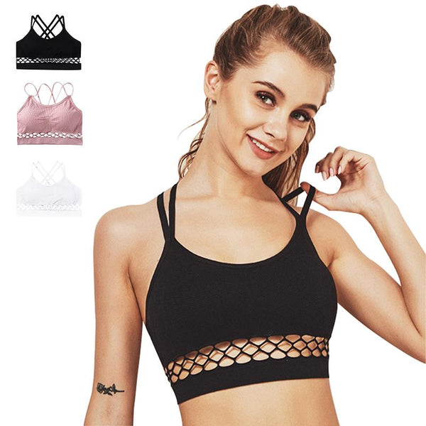 Sexy Hollow Bra Brassiere Lingerie Padded Backless Bras For Women Wire Free Solid Bustier Vest Top Bralette Underwear #D