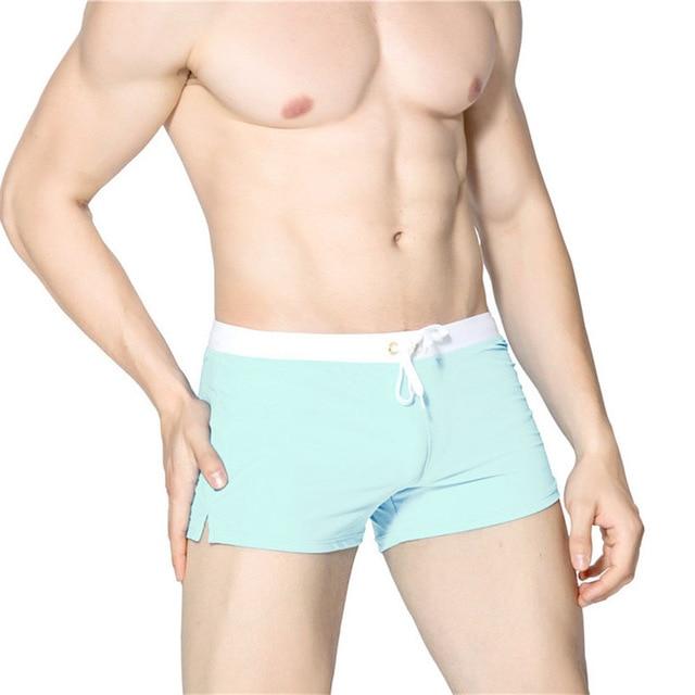New Swimwear Men Breathable Men Swimsuits Beach Trunks Boxer Briefs Swimming Suits Beach Shorts hot Bikini