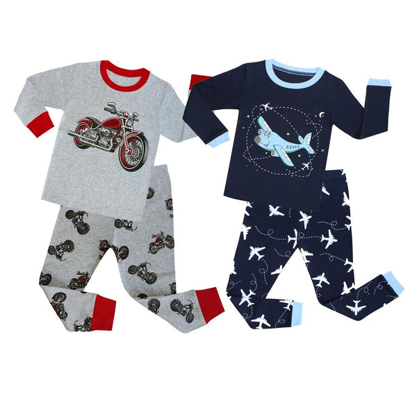 100 Cotton Full Sleeve Cotton Boys Sleepwear Kids Airplane Pyjamas Children Baby Girls Pajamas Pijama Unicornio Infantil PJS