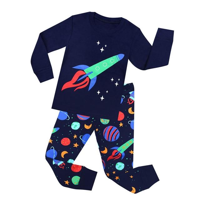 100 Cotton Full Sleeve Cotton Boys Sleepwear Kids Airplane Pyjamas Children Baby Girls Pajamas Pijama Unicornio Infantil PJS