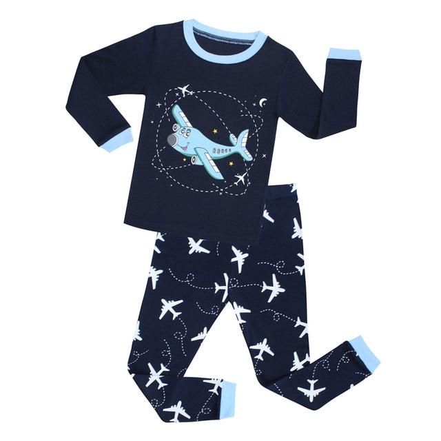 100 Cotton Full Sleeve Cotton Boys Sleepwear Kids Airplane Pyjamas Children Baby Girls Pajamas Pijama Unicornio Infantil PJS