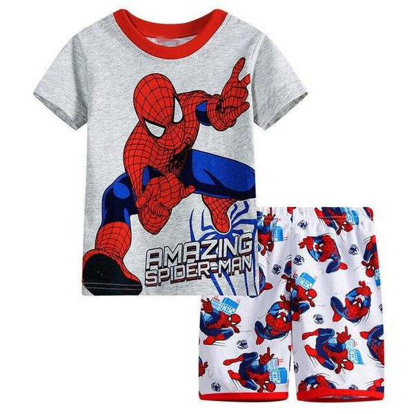 2017 Summer Pajamas For Boys short sleeve Pajamas Pants Batman Tracksuit Spiderman Batman Pajamas Suits Sleepwear
