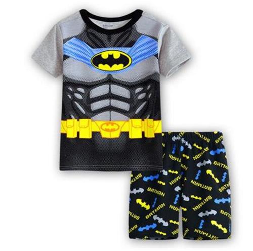 2017 Summer Pajamas For Boys short sleeve Pajamas Pants Batman Tracksuit Spiderman Batman Pajamas Suits Sleepwear