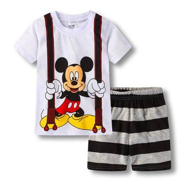 2017 Summer Pajamas For Boys short sleeve Pajamas Pants Batman Tracksuit Spiderman Batman Pajamas Suits Sleepwear