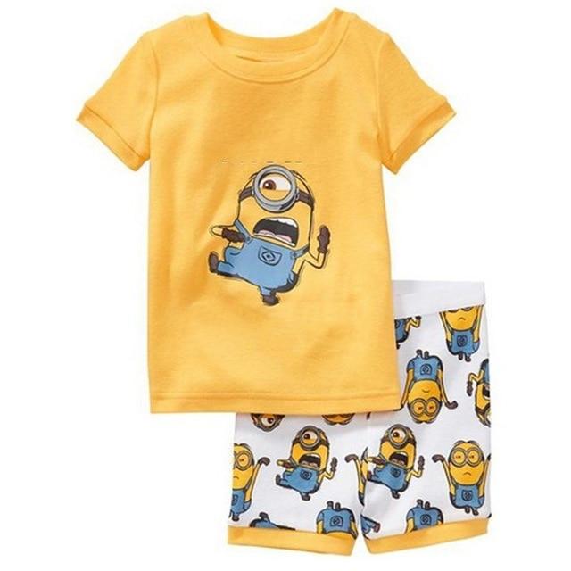 2017 Summer Pajamas For Boys short sleeve Pajamas Pants Batman Tracksuit Spiderman Batman Pajamas Suits Sleepwear