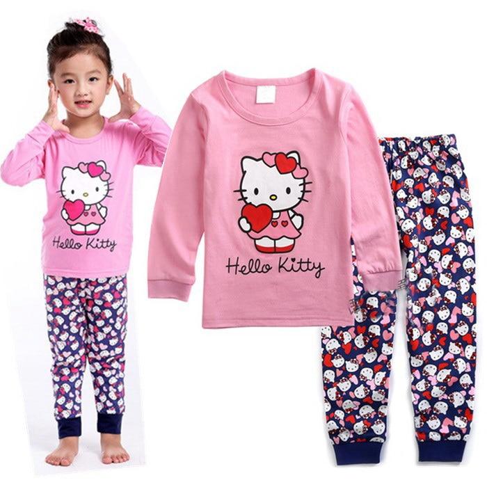 2018 New Cartoon Design Round Neck Boys Cotton Pajamas Set For Child kids long sleeve pyjamas Girls Boys Pyjamas 2~7 Year HYL12