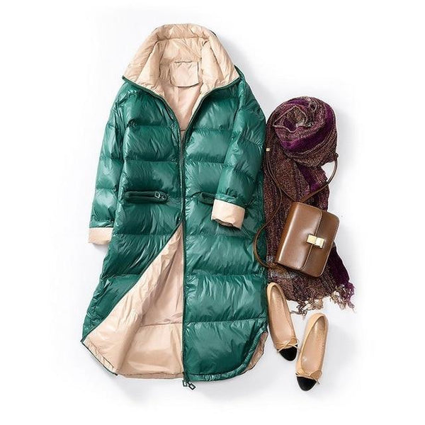 Fitaylor New Winter Ultra Light White Duck Down Jacket Women Slim Down Long Coat Parkas Female Warm Parkas Snow Outwear