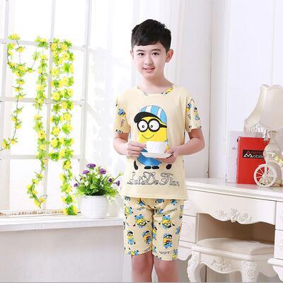 New Listing 2018 Children Clothing Summer Children boys girls kids Clothing Sets Cartoon suit Sleepwear Short Sleeve Cartoon Kid