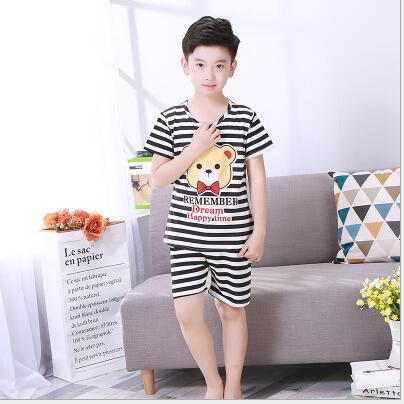 New Listing 2018 Children Clothing Summer Children boys girls kids Clothing Sets Cartoon suit Sleepwear Short Sleeve Cartoon Kid