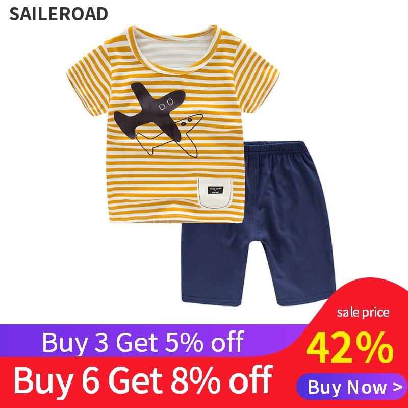 SAILEROAD Children's Pajamas Sets Boys Girls Pyjamas Cartoon Plane Sleepwear Suit Pijama Unicornio Pijama Infantil kids Clothes
