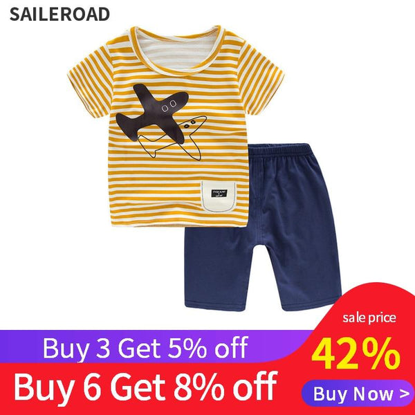 SAILEROAD Children's Pajamas Sets Boys Girls Pyjamas Cartoon Plane Sleepwear Suit Pijama Unicornio Pijama Infantil kids Clothes