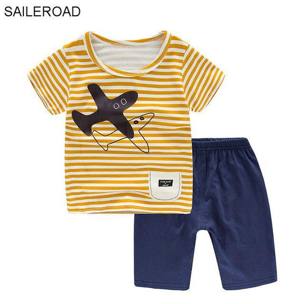 SAILEROAD Children's Pajamas Sets Boys Girls Pyjamas Cartoon Plane Sleepwear Suit Pijama Unicornio Pijama Infantil kids Clothes