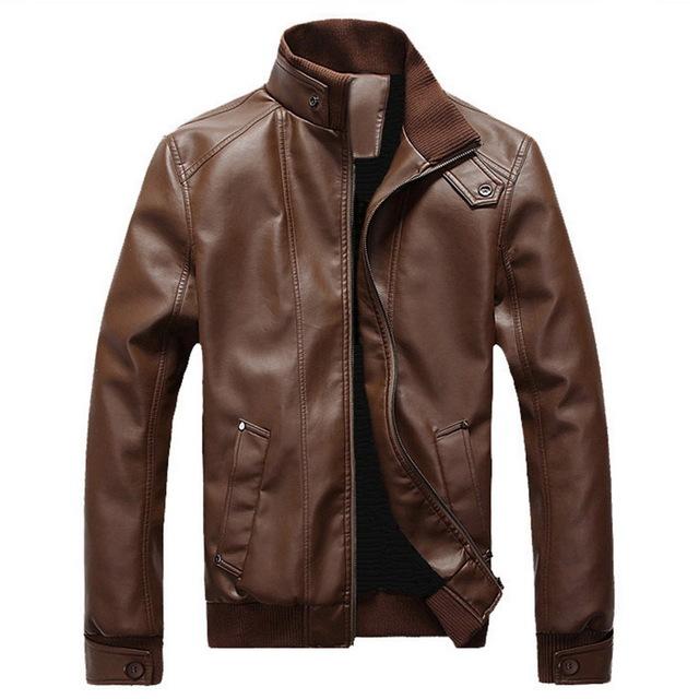 WENYUGH 2019 New Fashion Autumn Male Leather Jacket Plus Size