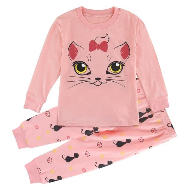 Kids Girls Unicorn Pajamas Set Toddler Mermaid Sleepwear Infant Christmas Nightwear Children Cat Cartoon Long Sleeve Homewear