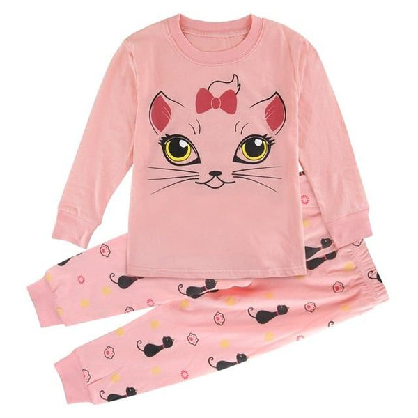 Kids Girls Unicorn Pajamas Set Toddler Mermaid Sleepwear Infant Christmas Nightwear Children Cat Cartoon Long Sleeve Homewear